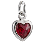 Ruby Heart in White Gold Plated