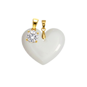 Chubby Heart with Birthstone Pendant