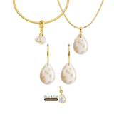 Chubby Mini Drop with Gold Leaf and Zirconia Drop