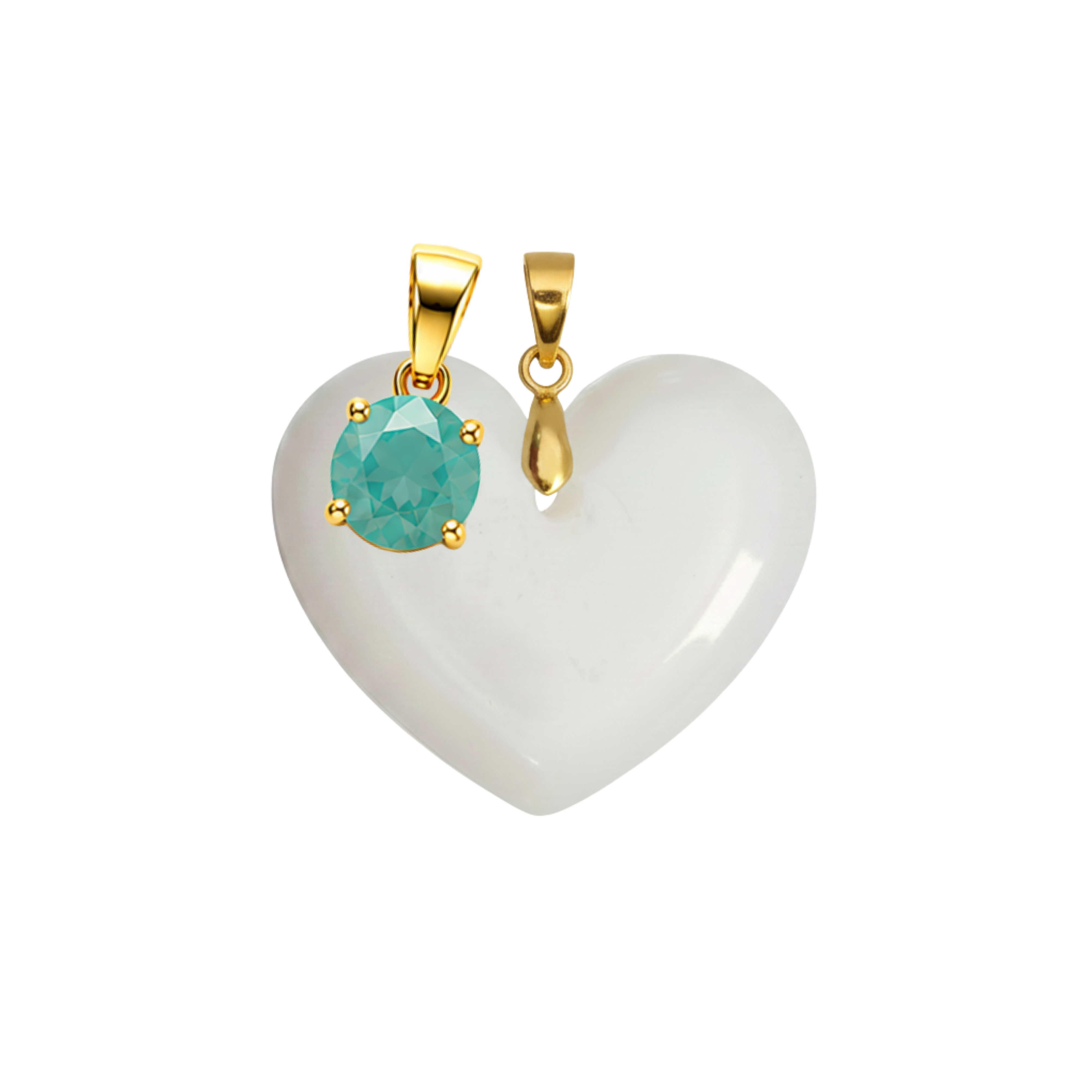 Chubby Heart with Birthstone Pendant