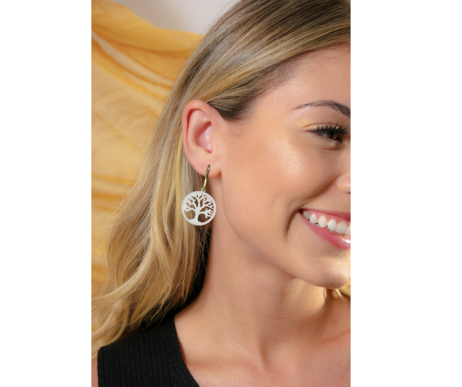 Boucles d’oreilles Arbre de Vie  - Bijou en Lait Maternel