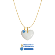 Cœur Rondouillard avec Chaîne et Pendentif du Mois de Naissance