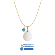 Mini Gota Gordinha com Corrente e Pendente do Mês de Nascimento