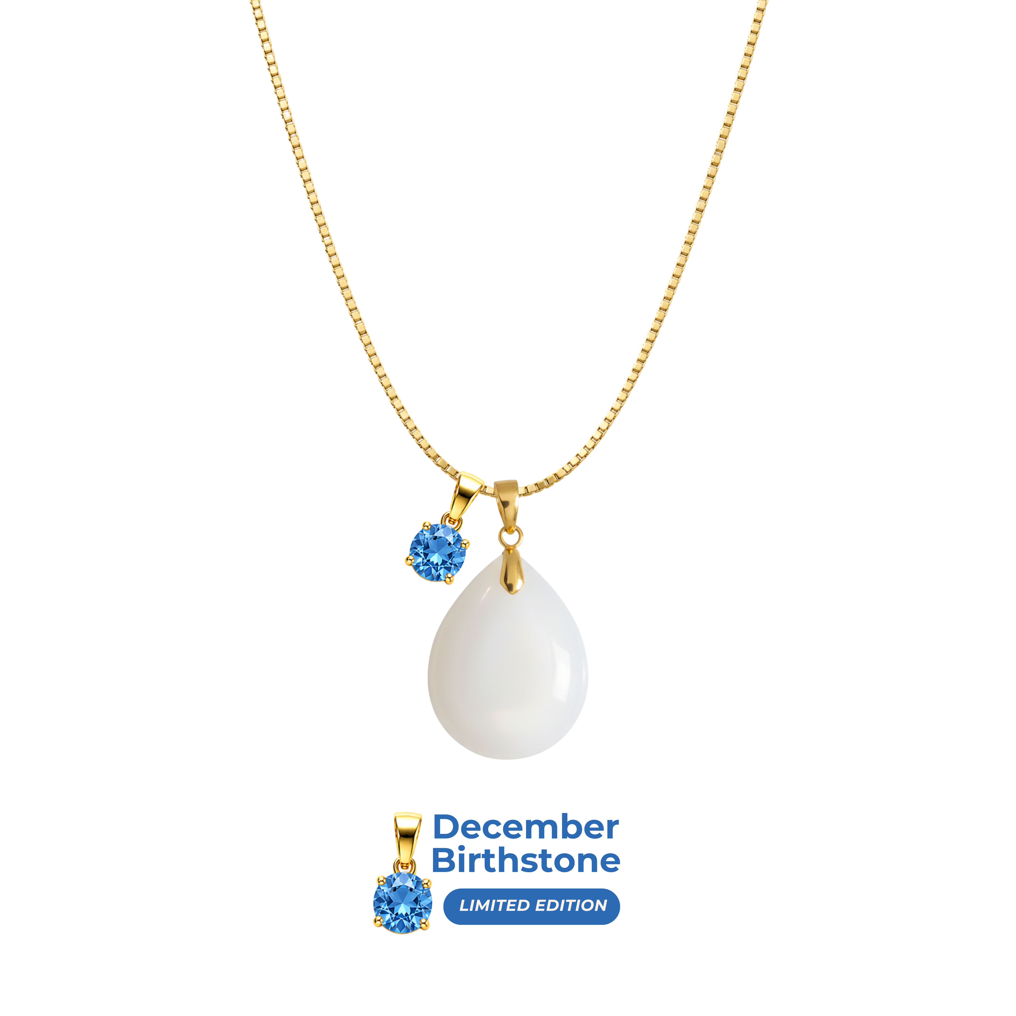 Mini Gota Gordinha com Corrente e Pendente do Mês de Nascimento