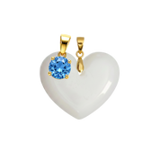Chubby Heart with Birthstone Pendant