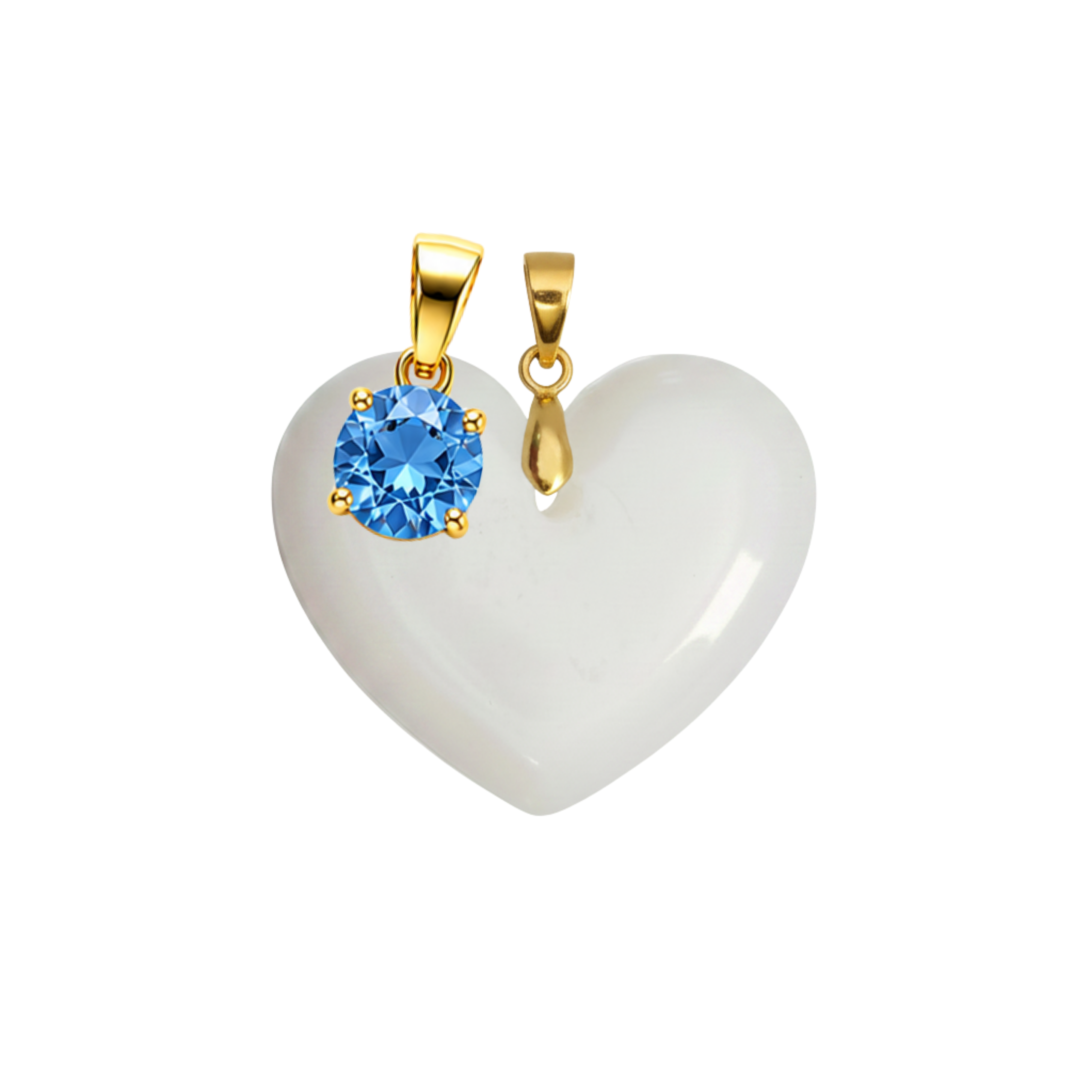 Chubby Heart with Birthstone Pendant