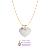 Cœur Rondouillard avec Chaîne et Pendentif du Mois de Naissance