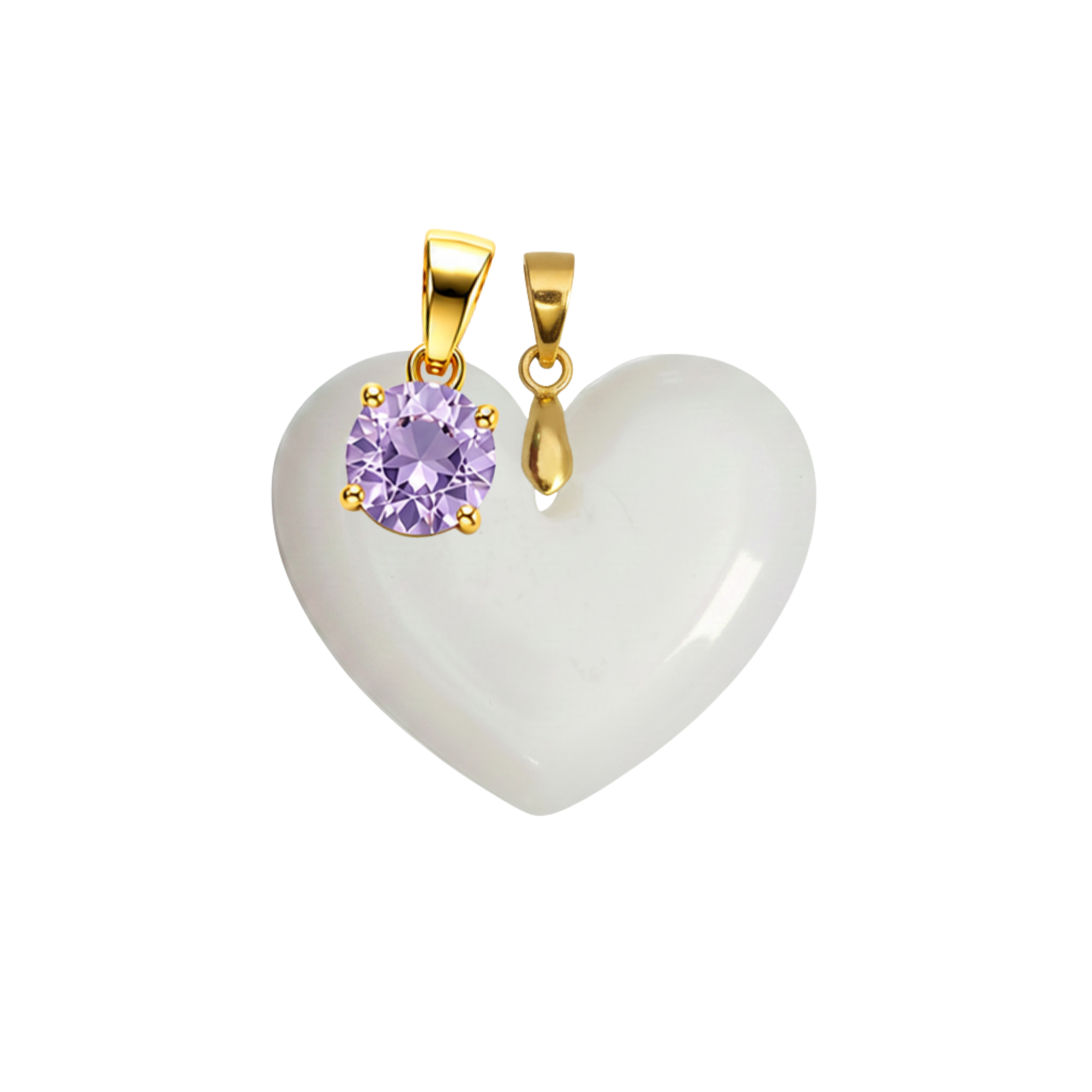 Chubby Heart with Birthstone Pendant