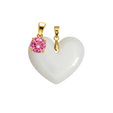 Chubby Heart with Birthstone Pendant