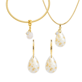 Diamond Drop Gold Leaf with Zirconia Drop