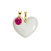 Chubby Heart with Birthstone Pendant