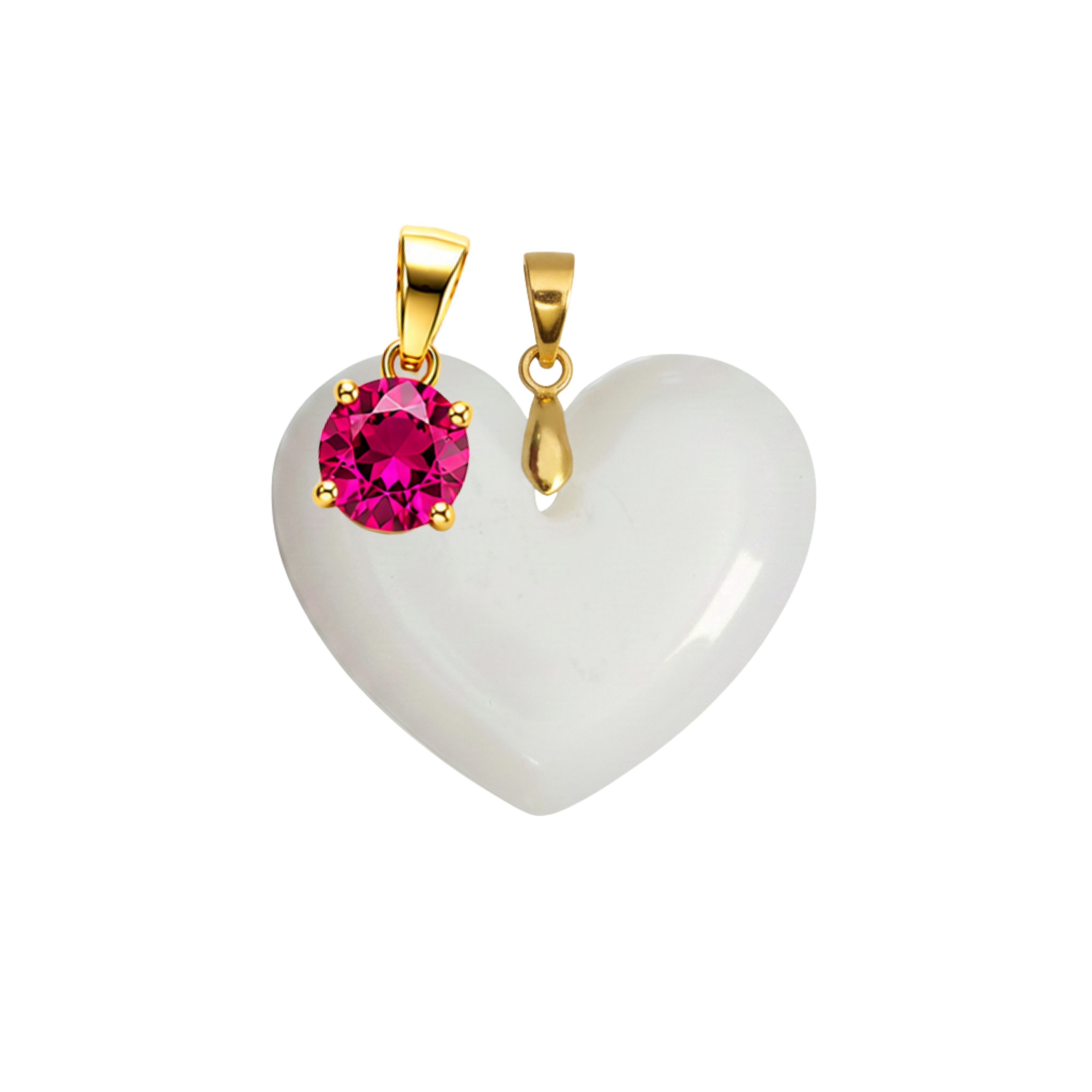 Chubby Heart with Birthstone Pendant
