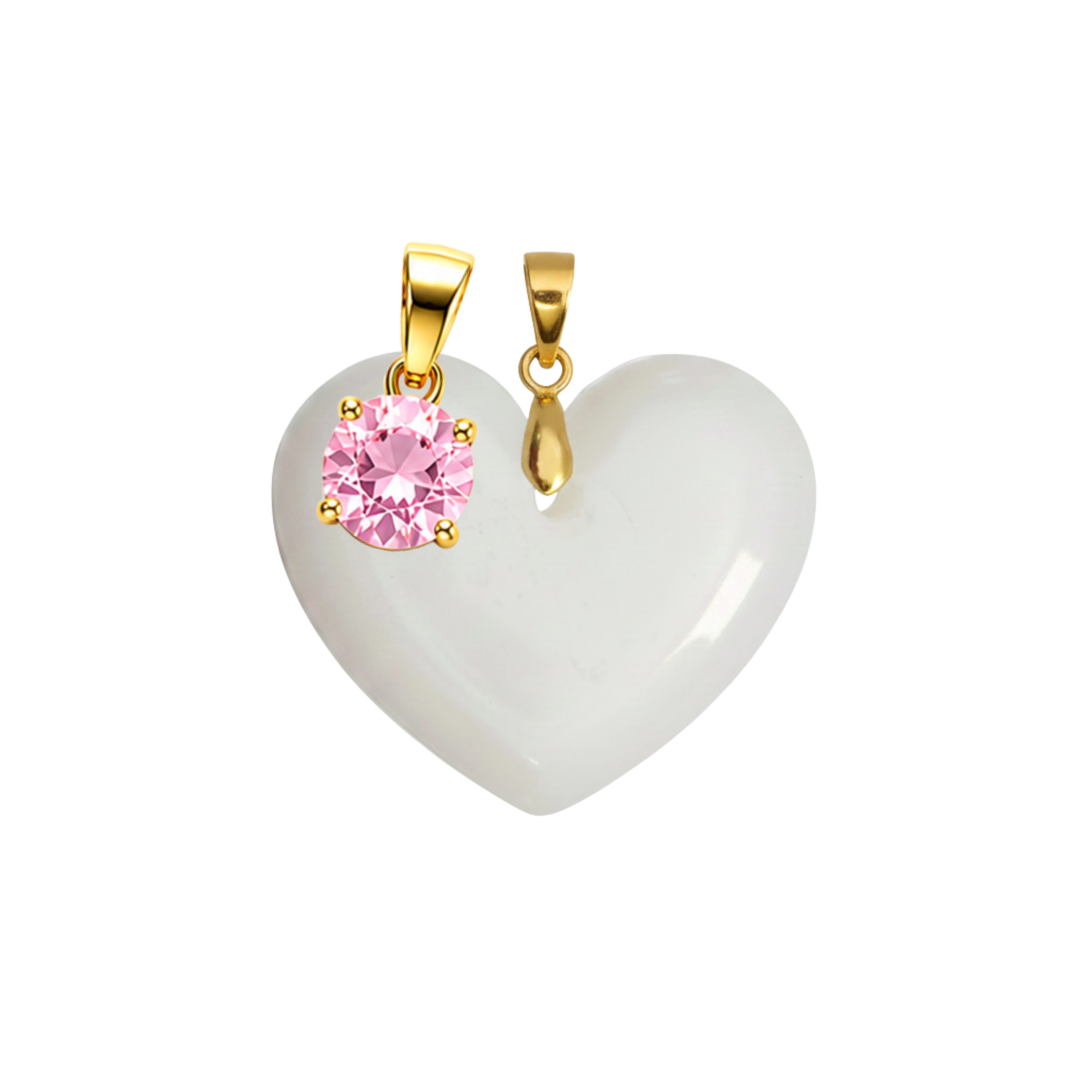 Chubby Heart with Birthstone Pendant