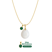 Mini Gota Gordinha com Corrente e Pendente do Mês de Nascimento