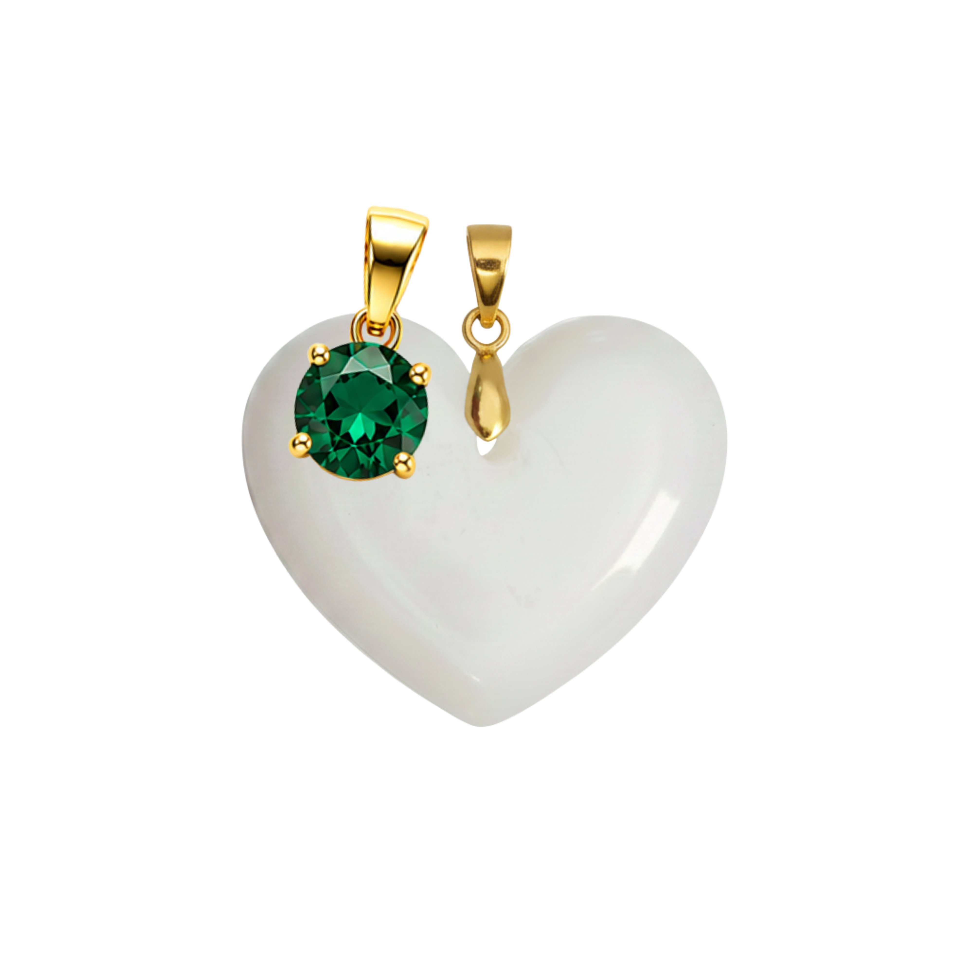 Chubby Heart with Birthstone Pendant