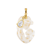 Mother and Baby Gold Leaf with Zirconia Drop