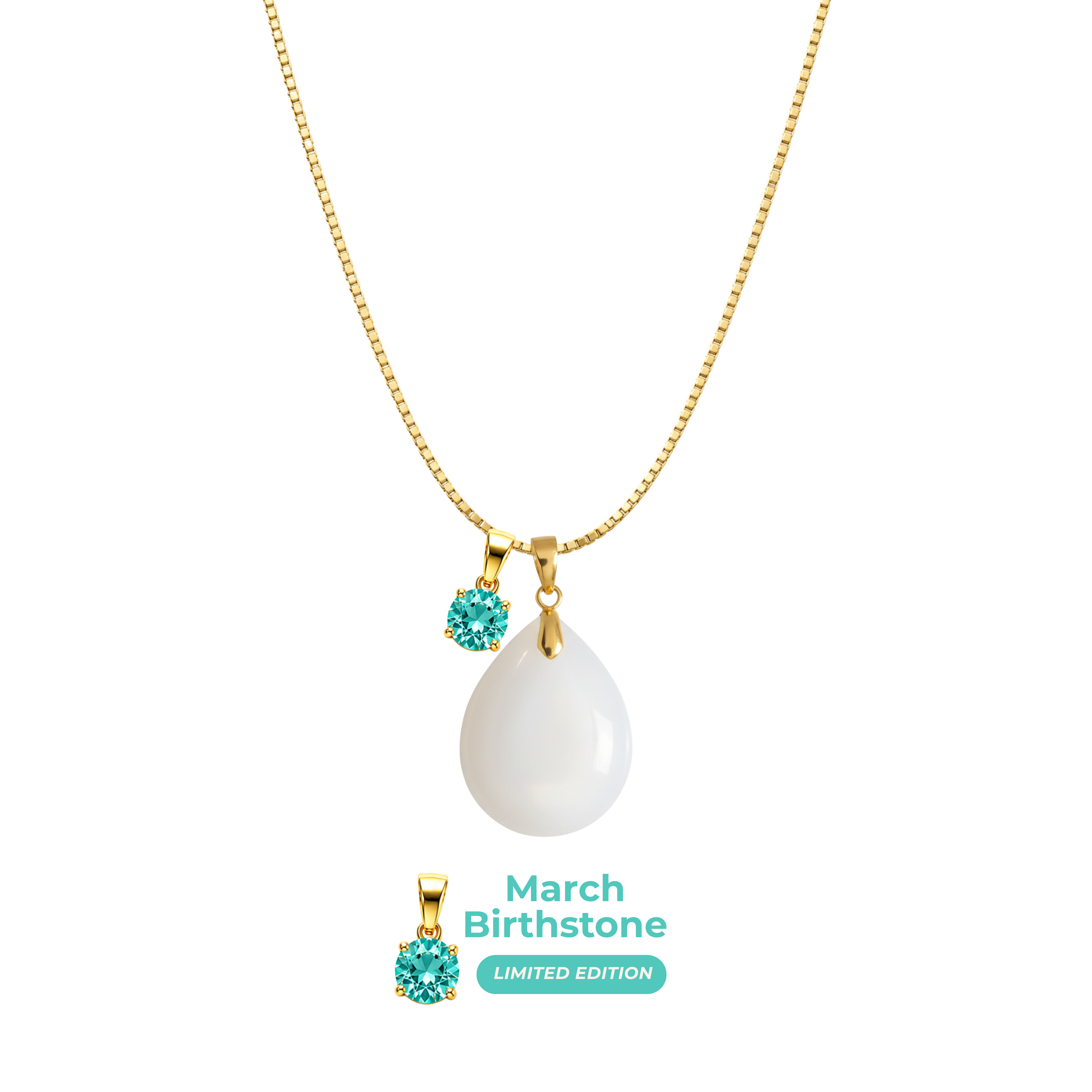 Mini Gota Gordinha com Corrente e Pendente do Mês de Nascimento