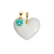 Chubby Heart with Birthstone Pendant