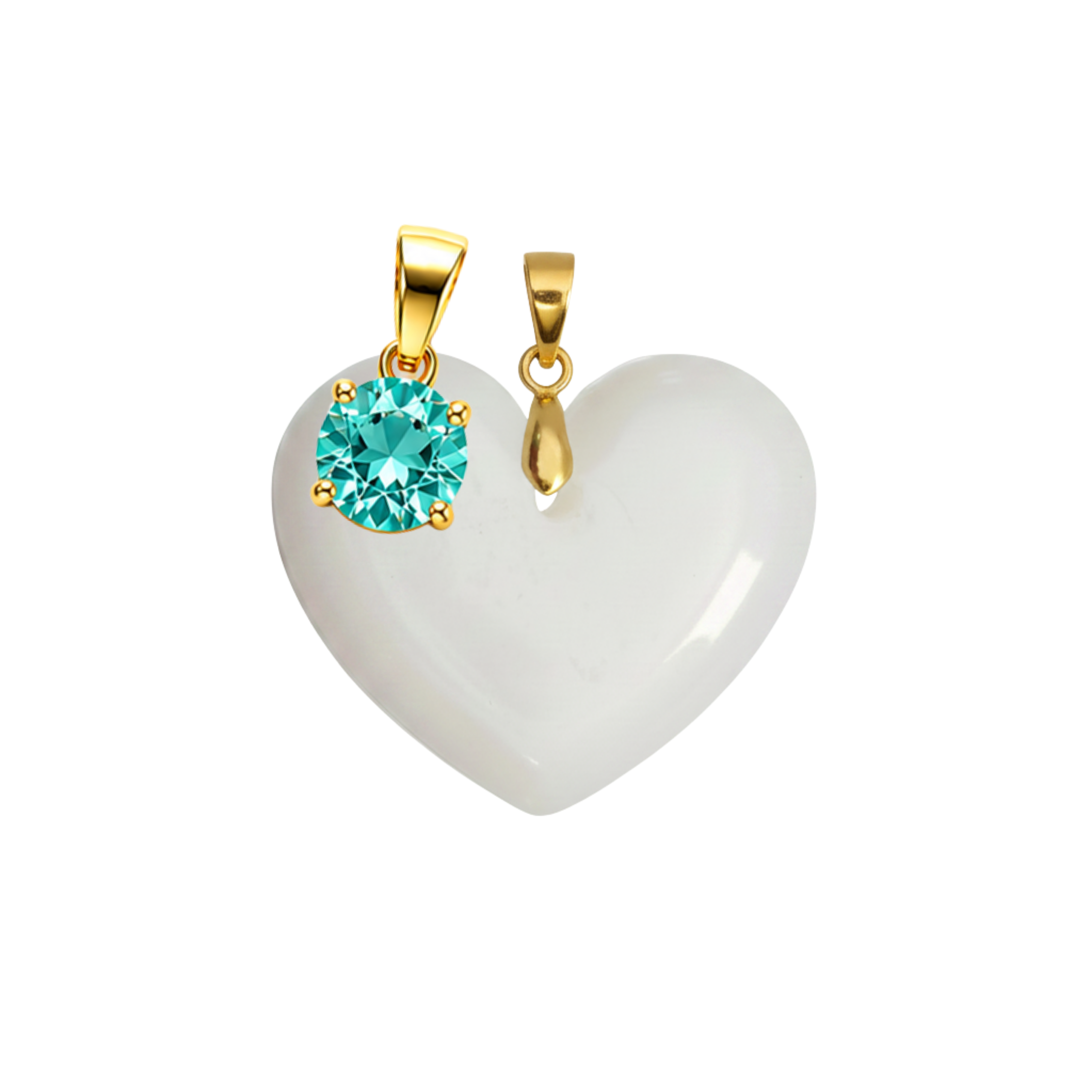 Chubby Heart with Birthstone Pendant