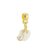 Mini Pummel Herz mit Zirkonia-Tropfen