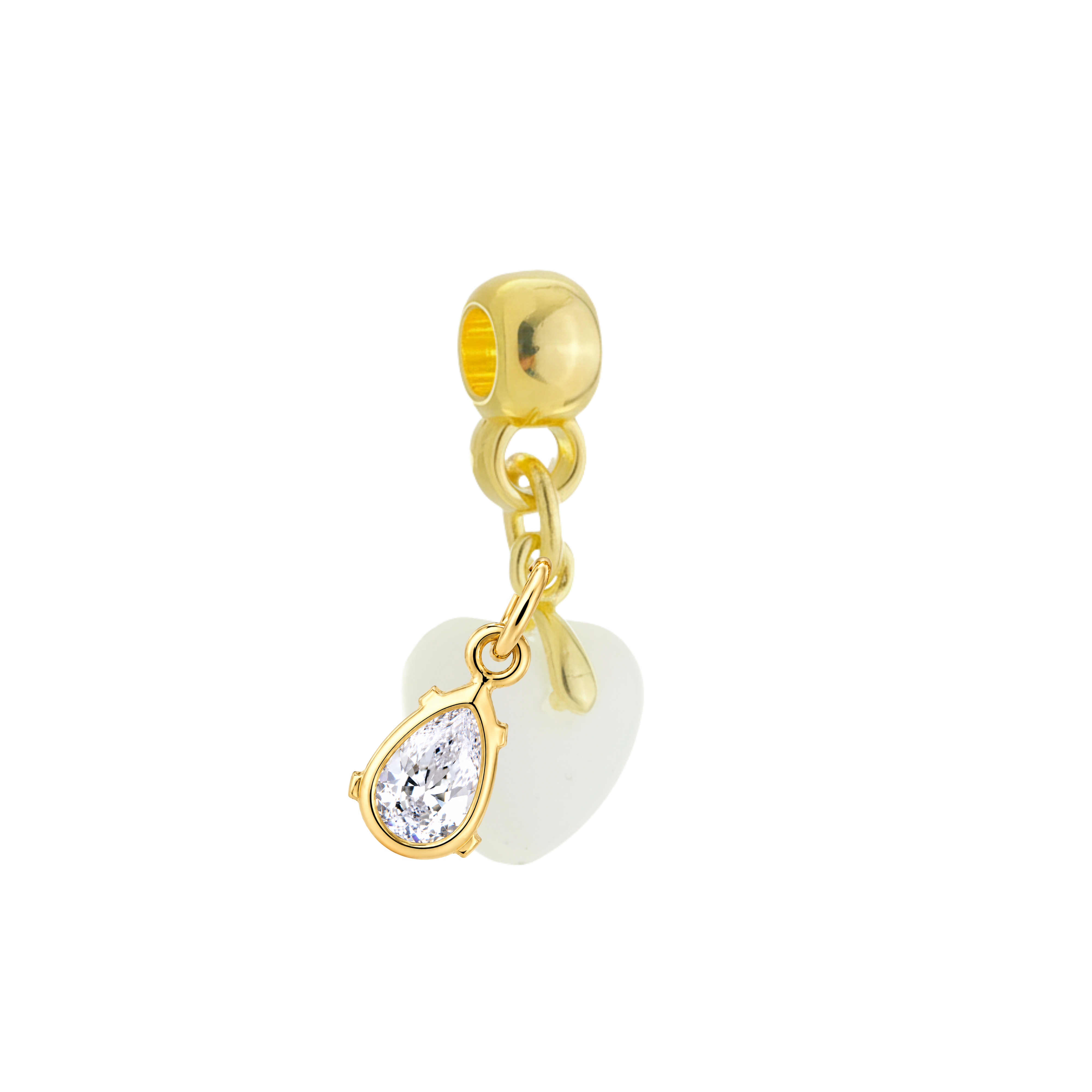 Mini Pummel Herz mit Zirkonia-Tropfen