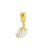 Mini Pummel Herz mit Zirkonia-Tropfen