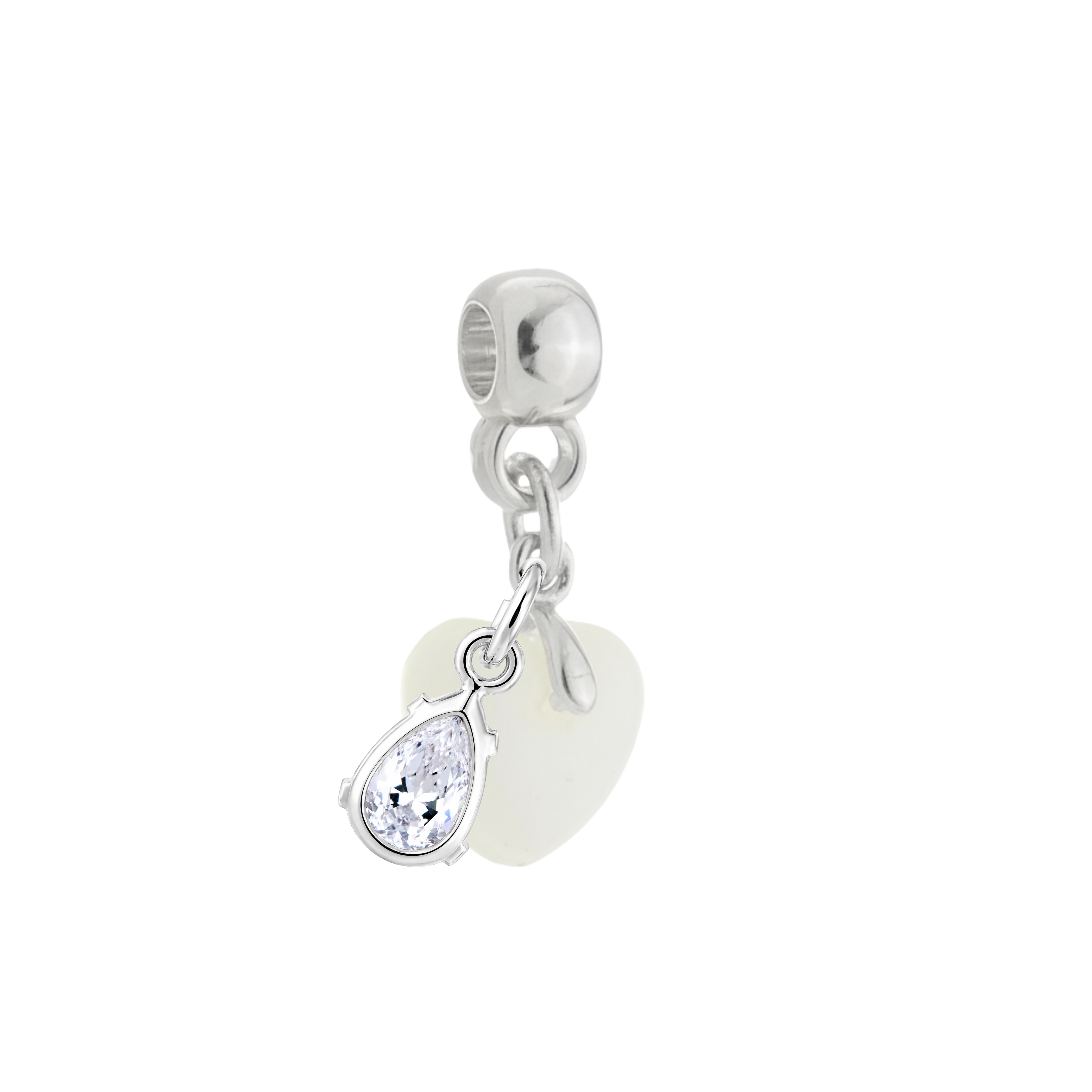 Mini Pummel Herz mit Zirkonia-Tropfen
