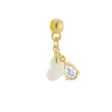 Mini Gedrehtes Herz Blattgold mit Zirkonia-Tropfen