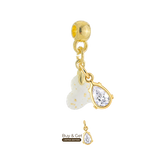Mini Twisted Heart with Gold Leaf and Zirconia Drop