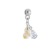 Mini Gedrehtes Herz Blattgold mit Zirkonia-Tropfen