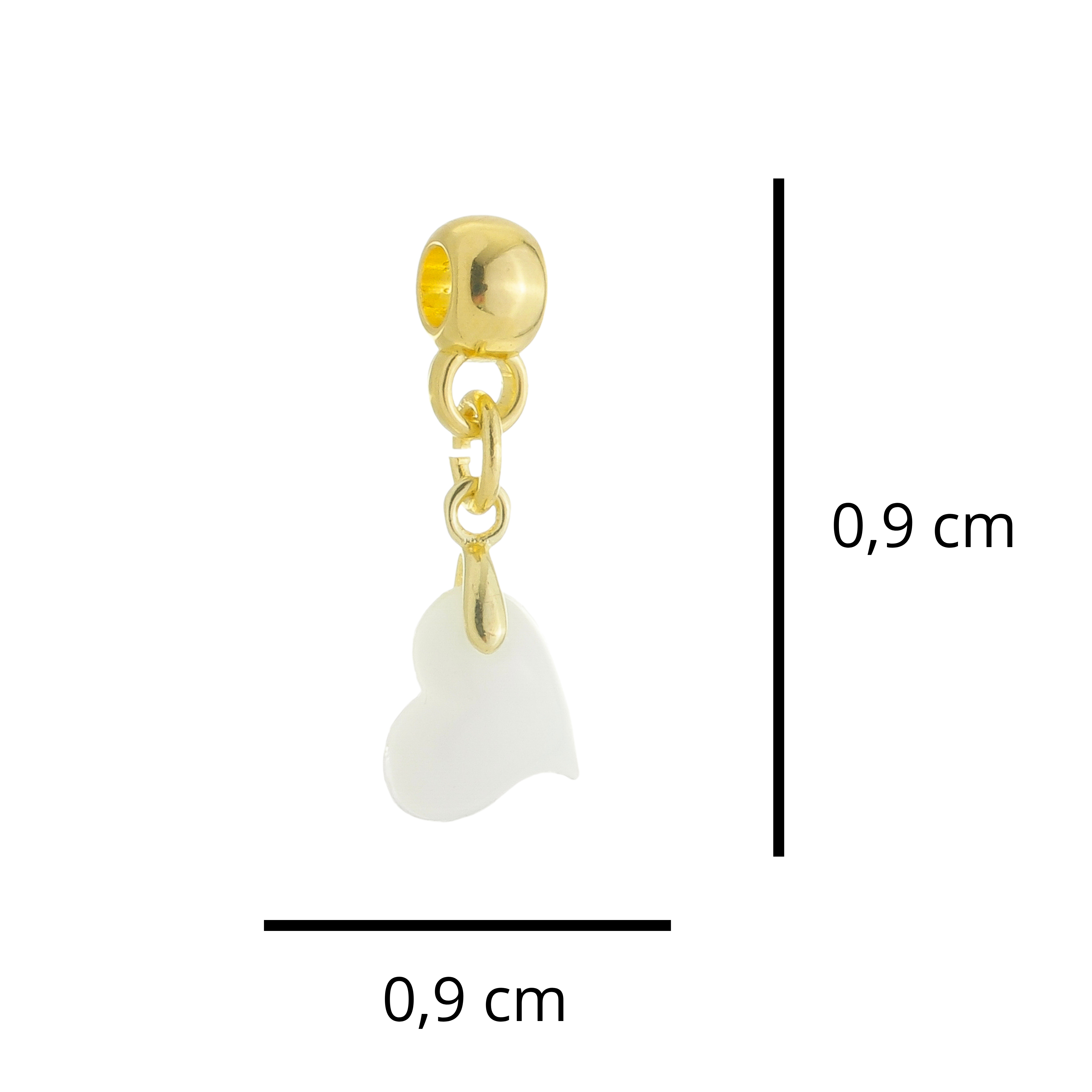 Coração Torcido com Folhas Douradas e Gota Zircônia