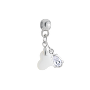 Mini Gedrehtes Herz mit Zirkonia-Tropfen