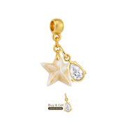 Mini Star with Gold Leaf and Zirconia Drop