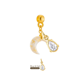 Mini Moon with Gold Leaf and Zirconia Drop