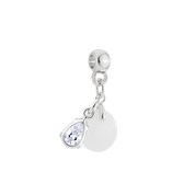 Mini Textured Circle with Zirconia Drop
