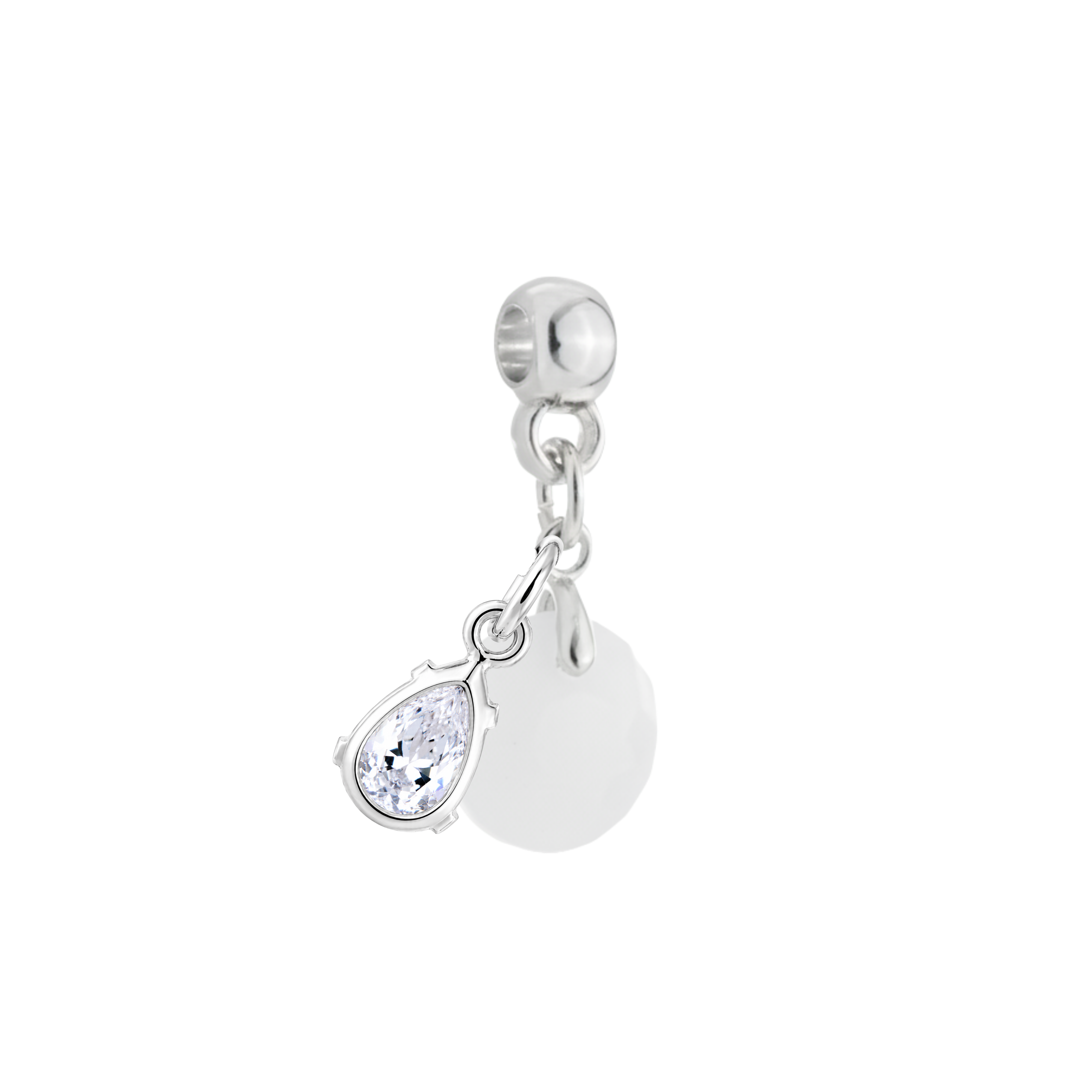 Mini Textured Circle with Zirconia Drop