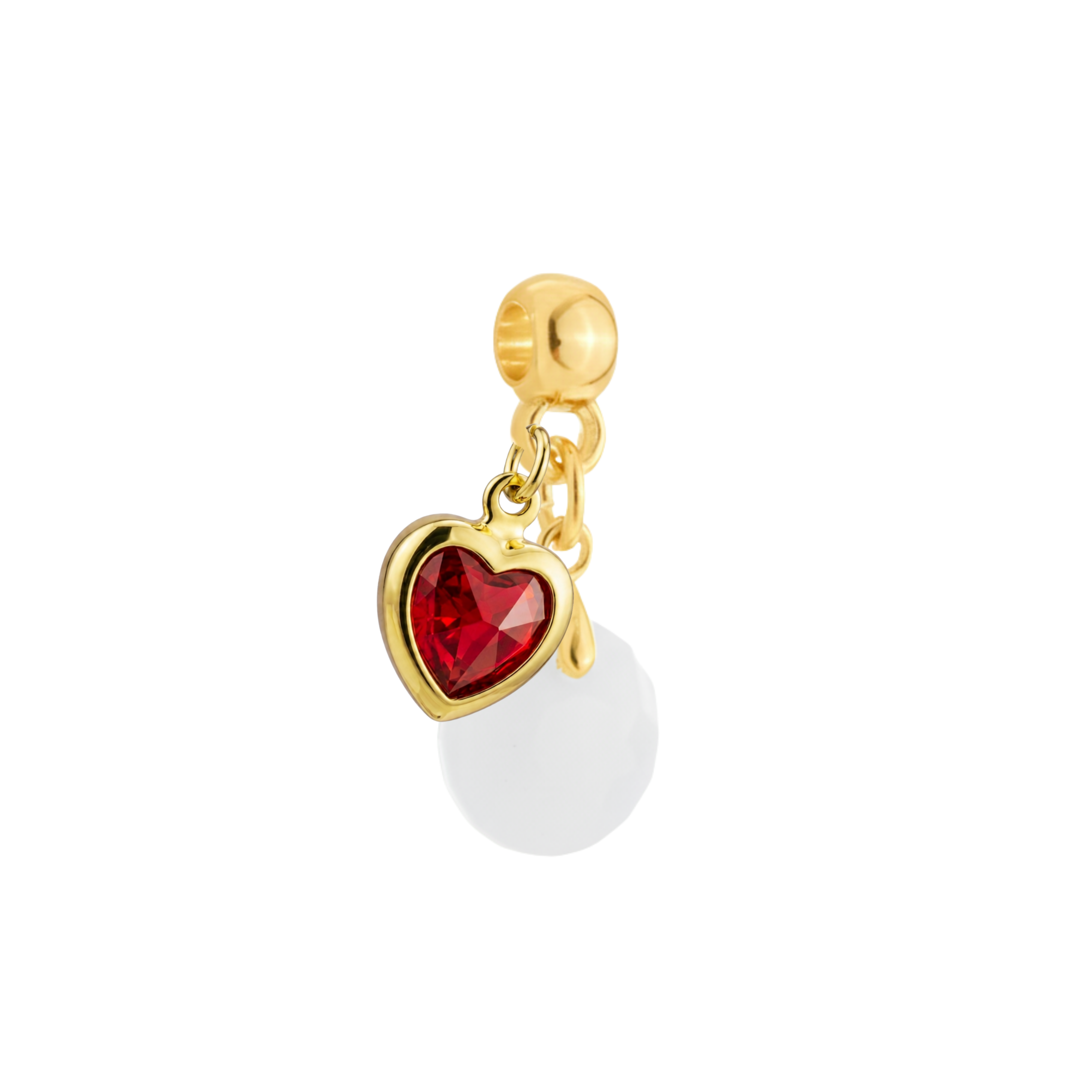 Mini Textured Circle with Ruby Heart