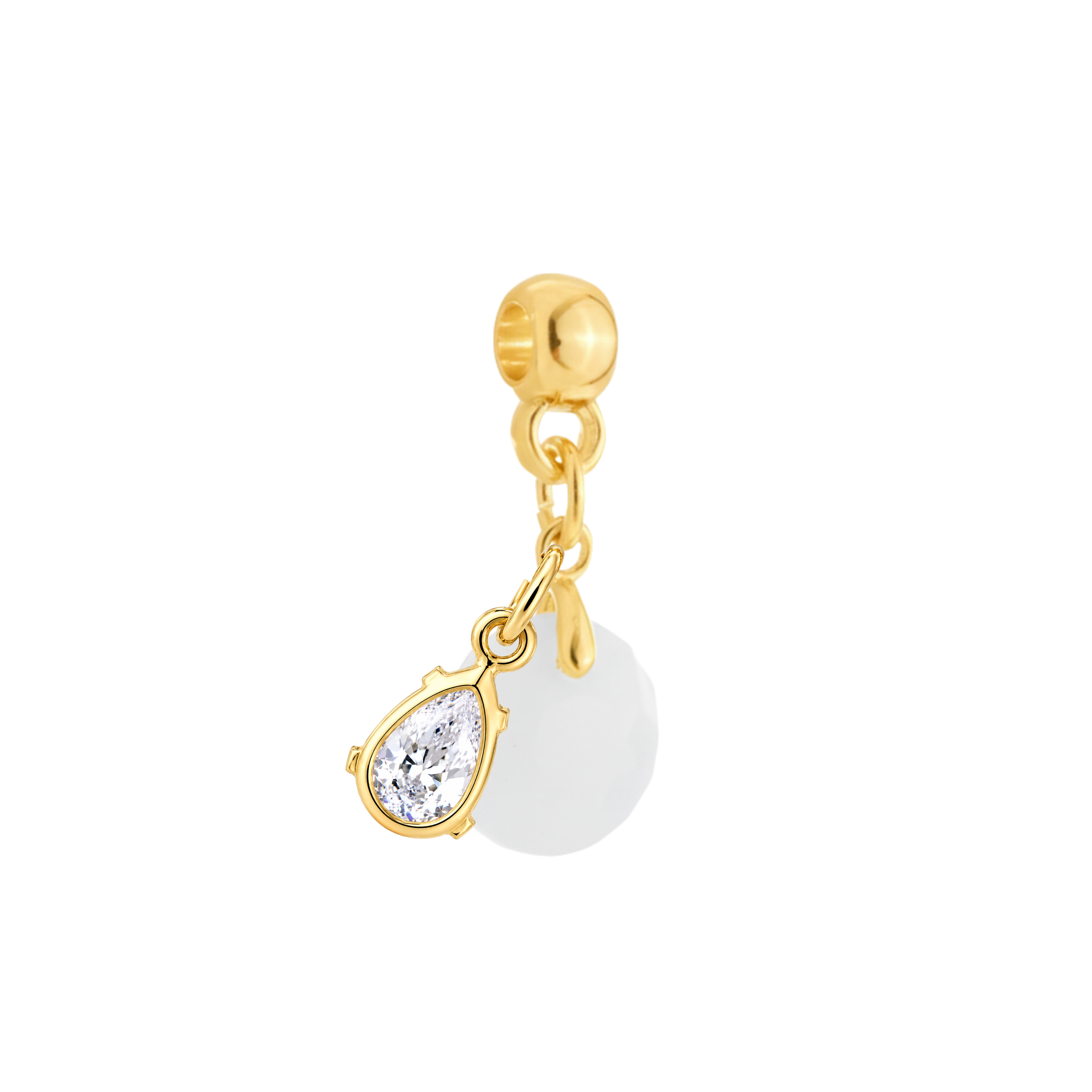 Mini Textured Circle with Zirconia Drop
