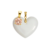 Chubby Heart with Birthstone Pendant