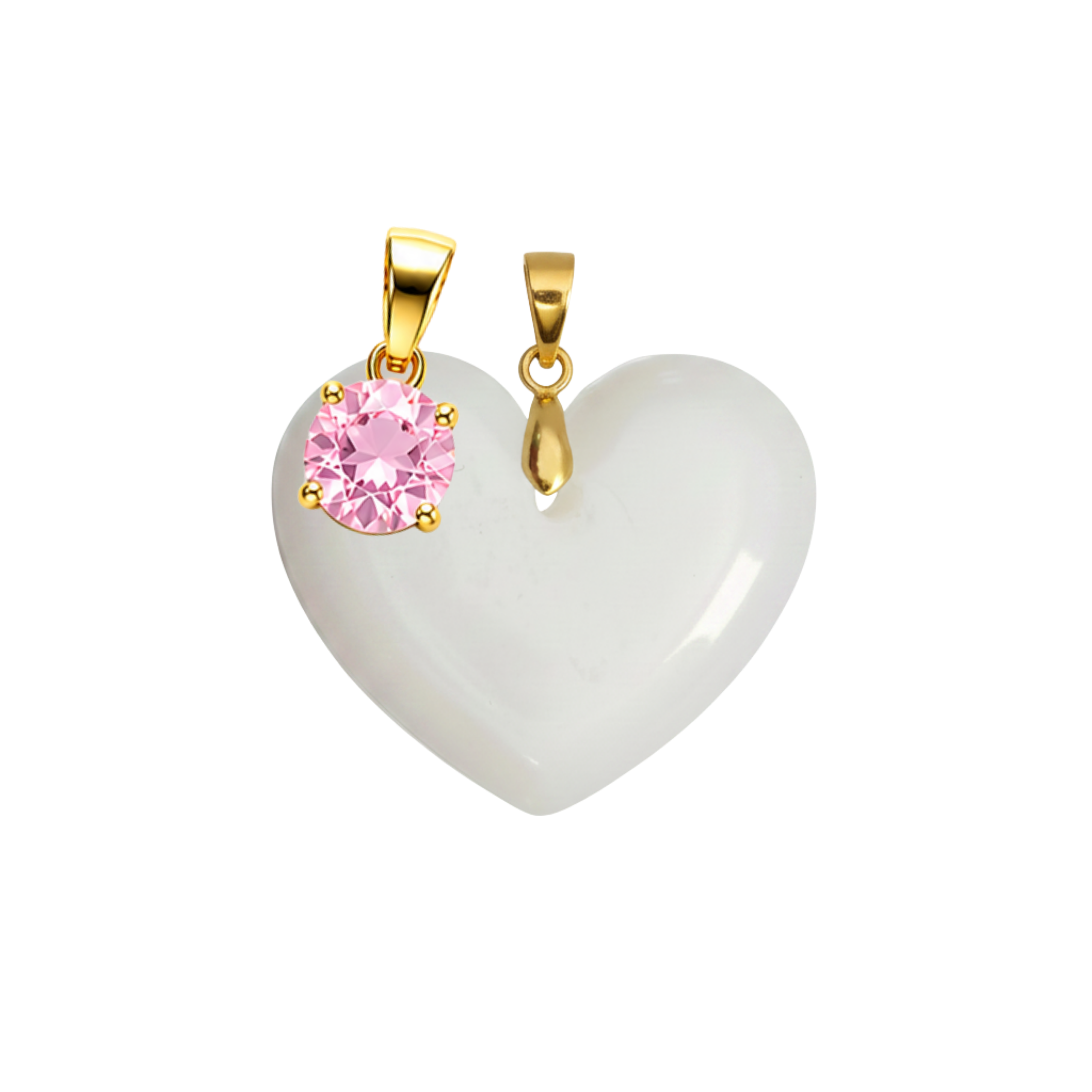 Chubby Heart with Birthstone Pendant