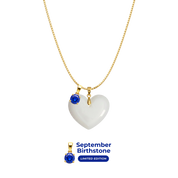 Cœur Rondouillard avec Chaîne et Pendentif du Mois de Naissance