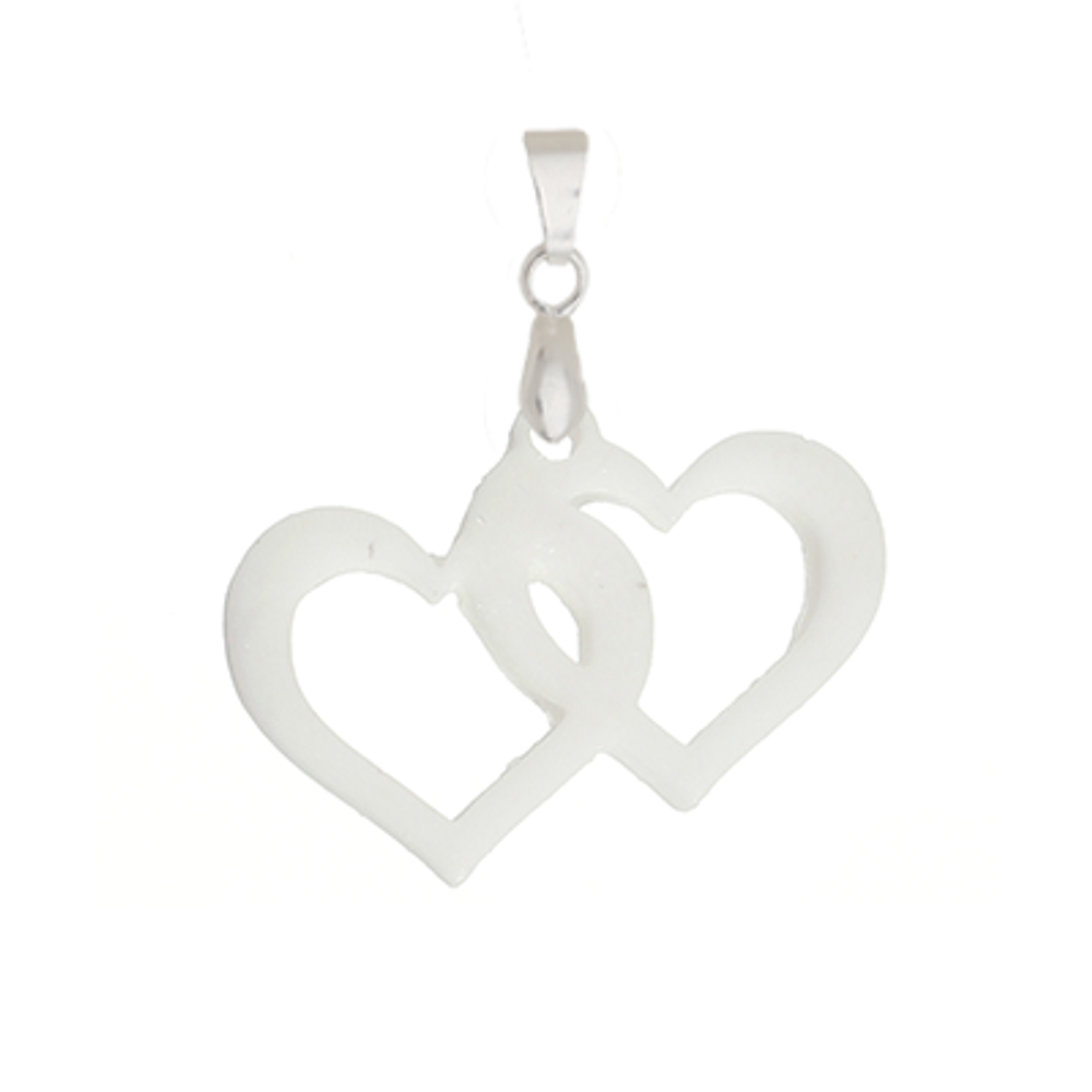 Double Heart Pendent - Breastmilk jewelry